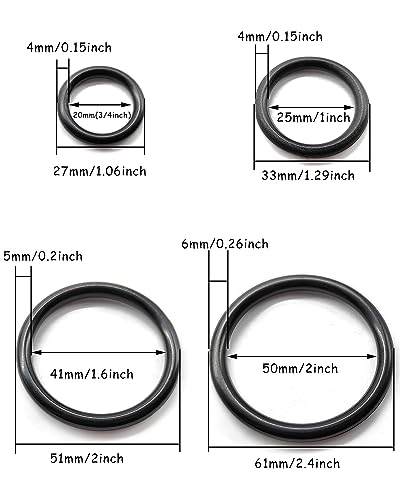 Buckles BYH25-PH50 Bluemoona 50 Pcs - Plastic O Rings Oring 4 Dee Webbing Belts Buckle Bag 1 Inch thumb #1