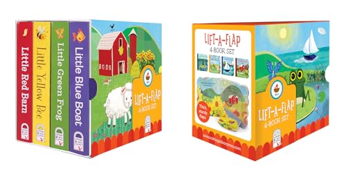 Image of Nature Friends Lift-a-Flap Boxed Set 4-Pack: Little Red Barn, Little Blue Boat, Little Green Frog, and Little Yellow Bee (Chunky Lift a Flap)