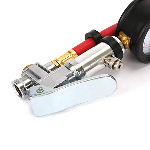 Wynnsky Tire Inflator With Tire Pressure Gauge, Extended Straight-On Air Chuck With 12 Inch Rubber Air Hose #TOP3