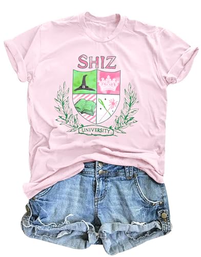 Musical Shirts Women Shiz University Tshirt Changed for Good Witch Musical Movie Tees Graphic Short Sleeve Tops Pink
