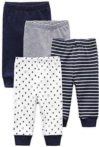 Kiddiezoom Unisex Babyhose für Mädchen Jungen Baby Jogginghose, 4er-Pack