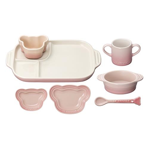 ル・クルーゼ（LE CREUSET）ベビー テーブルウェアセット ミルキーピンク　出産御祝　お食い初め　お子様食器【日本正規販売品】