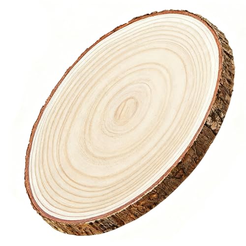 HERZWILD 35-38cm Große Baumscheibe holzscheiben mit Rinde 2cm...