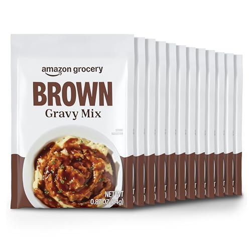 Amazon Grocery, Brown Gravy Mix, 10.44 Oz, 12 Ct (Previously Happy Belly, Packaging May Vary)