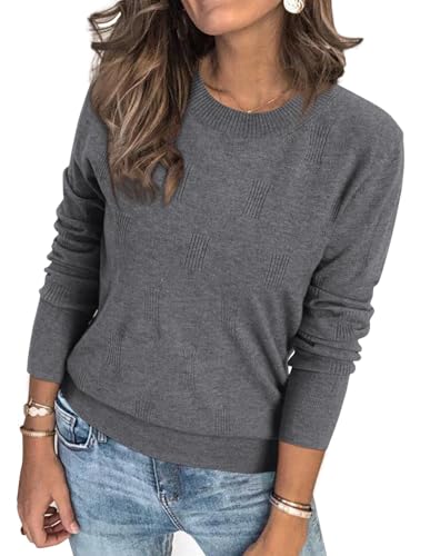 Image of Arach&Cloz Women's Soft Knit Sweater Fall Dressy Casual Pullover Tops