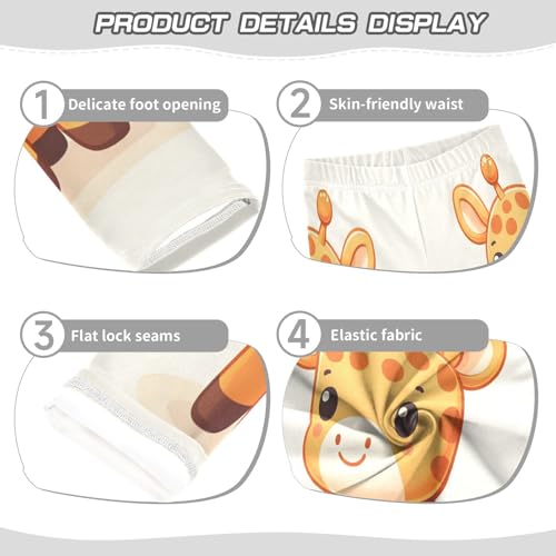 Bolaz Toddler Girls Leggings Printed Yoga Pants Leggings Cartoon Giraffe for Kids3