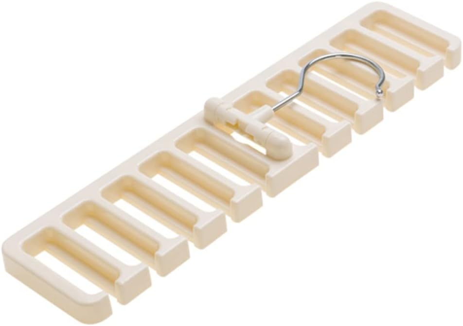 HBJWOV Belt Rack Hanger Finishing Tie Closet Organizer Holder for Wardrobe Large Belt Storage Rack Hanging Tie Shelf Silk(Cream-Colored)