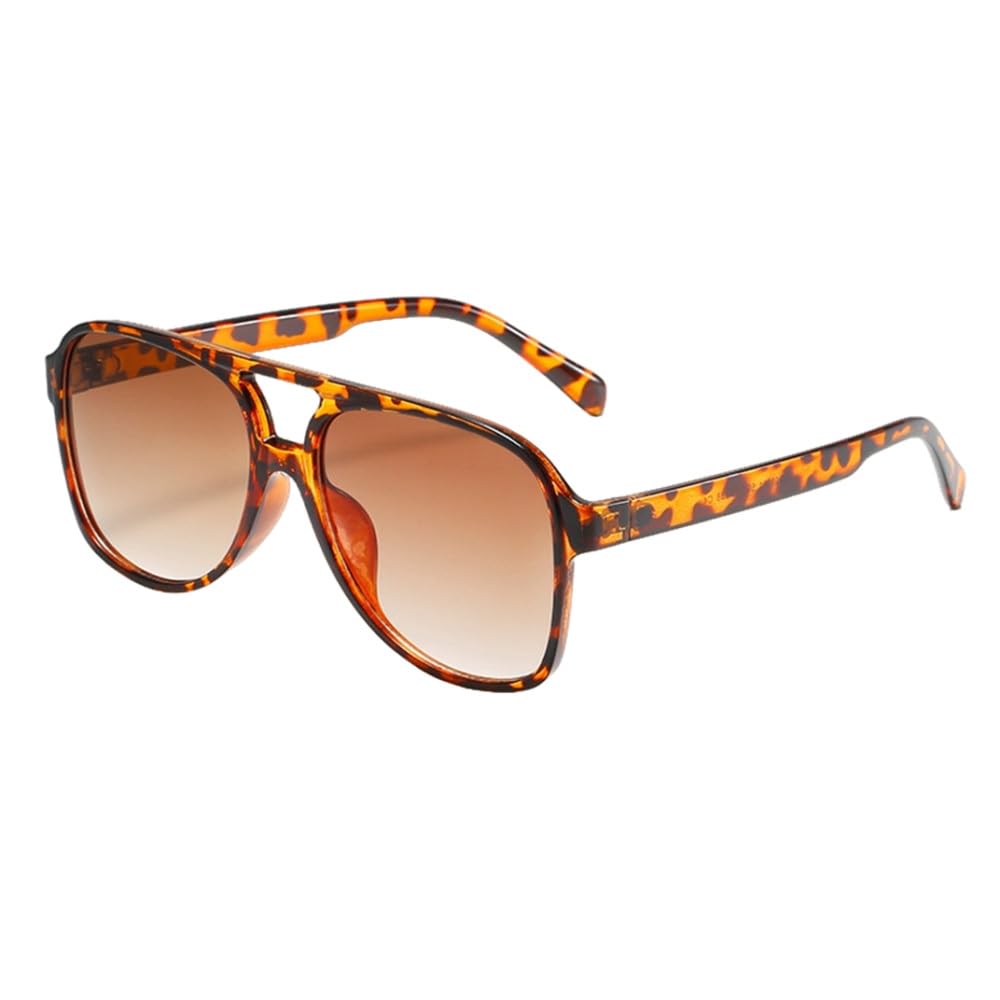 Klassische übergroße Sonnenbrille für Damen, Retro, Vintage, Doppelsteg, große Sonnenschutzbrille, Unisex, gelbe Fahrbrille