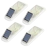 Aolyty Solar Warning Lights Outdoor, Bright Solar Strobe Lamp with Strong Magnetic Base, IP54 Waterproof LED Beacon Light 4 Pack for Vehicle, Driveway, Construction Site, Truck (White)