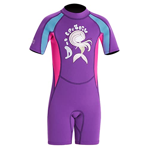 Yueta Traje térmico para niños, piscina, 2,5 mm neopreno traje de neopreno para niños, niñas para natación, snorkel, surf y otros deportes acuáticos