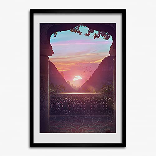 Cadre photo 50x70 cm MDF noir pour affiche et peinture moderne d'architecture