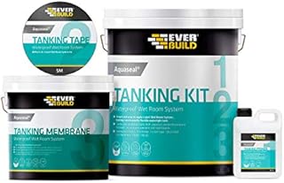 Everbuild Aquaseal Tanking Kit Waterproof Wet Room System, Large (Primer 1 Litre, Membrane 5 Litre, Tape 10 m)