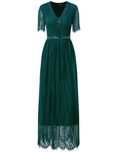 green emerald velvet dress Amazon.com: Women's V-Neck Short Sleeve Wedding Bridesmaid Maxi Lace Dress  (891A-1-8 Green,M) : Clothing, Shoes & Jewelry