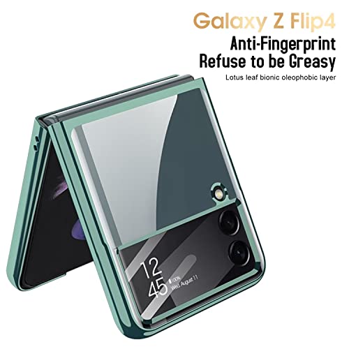 FTRONGRT Capa para Samsung Galaxy Z Flip 4, capa rígida transparente PC + película de tela traseira