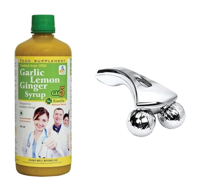 SKSB GLG5+ Karela Syrup made up of Garlic, Lemon, Ginger, Karela (Bitter Gourd), Turmeric & American Apple Cider Vinegar 525ml each with one No. Hand Grip Deluxe-image-35