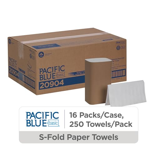 Serviette en papier recyclé pliée en S Pacific Blue Basic - 2
