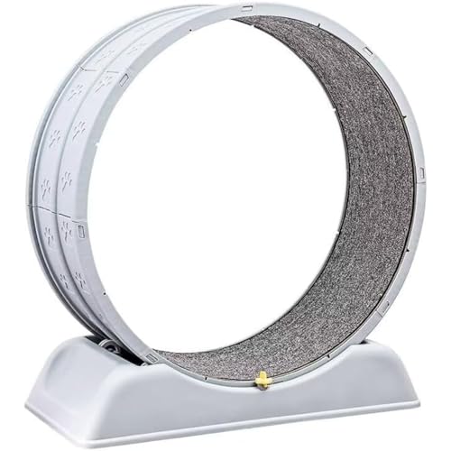 Vlfn キャットホイール 静音設計 猫用ランニングマシン 組み立て 軽量プラスチック製 室内猫の運動不足解消 ストレス発散 省スペース メンテナンス簡単 (グレー)