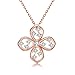 Produktbild Good dress Pflanze Romantische Kupfer Kabel Kette Anhänger Halskette Mädchen Rose Gold Clover Anhänger Zirkon Halskette, Roségold