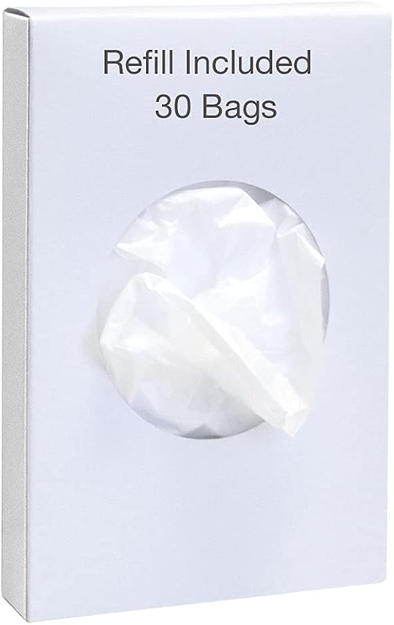 Feminine Hygiene Disposal Bag Dispenser with Refill Bags Sanitary Napkin & Tampon Disposal System for Restrooms, Chrome