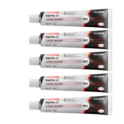 Image of LOCTITE SI 24 SUPERFLEX Grey(25g),RTV silicone adhesive, Neutral curing, gasketing, Industrial applications, Automotive sealing, Non-sagging, non-corrosive, Vehicle repair & maintenance(Pack of 5)