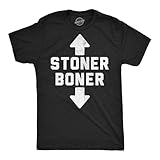 Mens Funny T Shirts Stoner Boner Sarcastic 420 Graphic Novelty Tee for Men Funny T Shirts 420 Apparel for Men Cool Sarcastic Short Sleeve Novelty Tees for Black - L