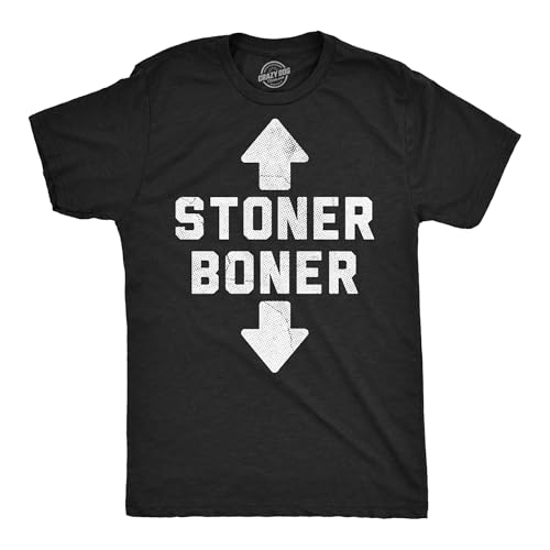 Mens Funny T Shirts Stoner Boner Sarcastic 420 Graphic Novelty Tee for Men Funny T Shirts 420 Apparel for Men Cool Sarcastic Short Sleeve Novelty Tees for Black - L