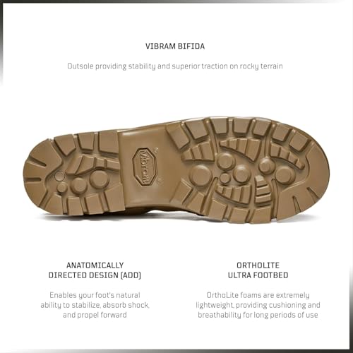 GARMONT TACTICAL T8 Bifida Military Combat Boots for Men and Women, Army, Air Force, AR670-1 Compliant Footwear, Suede Leather, Multi-Terrain Shoes, Coyote, Size 10.53