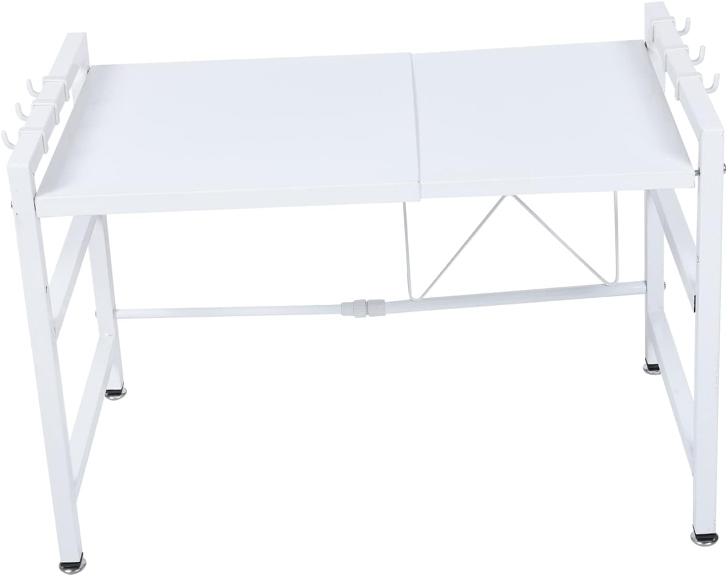 MAGICLULU Multifunctional Retractable Kitchenware Shelf Space Saving Storage Stand for Microwave Oven and Cooking Supplies Thickened Stable Desktop Rack for Bathroom and Kitchen Organization