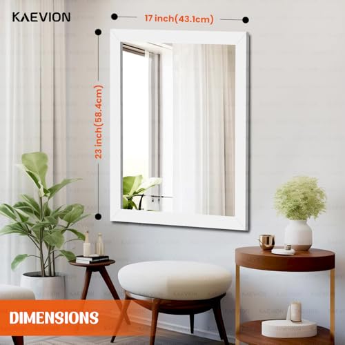 Image of kaevion Wall Hanging 2ft White Water Proof PVC Framed Mirror |Wall Mirror for Bedroom or Bathroom |Home Decor Wall Mounted for Bedroom Living-Room Vanity Farmhouse| wash Room Mirror for Wall