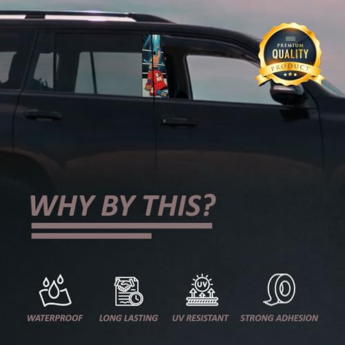 Image of Premium Car Pillar Self-Adhesive Printed Vinyl Sticker, Cool Boy Design, Vehicle Exterior Decor DIY Decal Accessory (D)