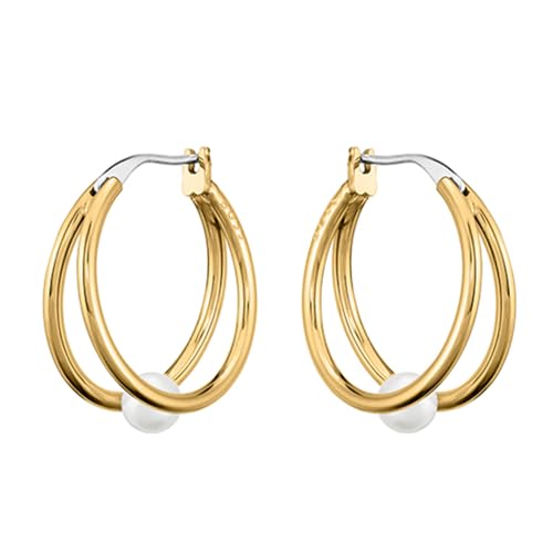 Boucles d'oreilles créoles BOSS Cora en or jaune, l'élégance minimaliste d'un bijou de luxe pour femme