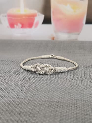 silver couple bracelet, sterling silver viking bracelet, celtic bracelets, silver love knot bracelet, handmade silver bracelet4