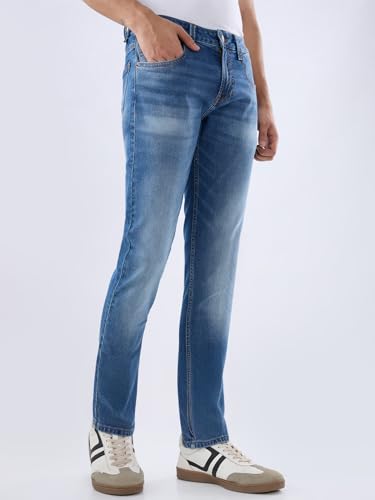 Image of Spykar Men's Slim Fit Low Rise Casual Jeans
