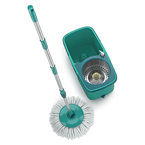 Mop Giratório Pró duas águas, balde com 9 litros, Cesto Inox e Divisor de água, MOP7824, Flash Limp