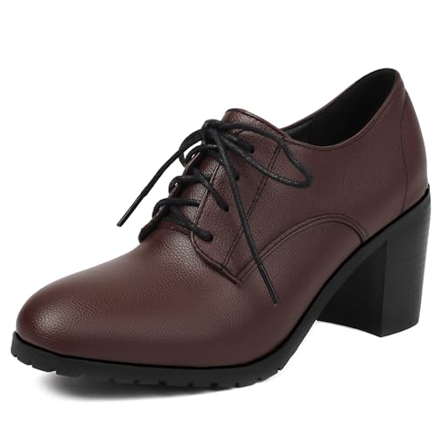 Oxfords femme talon bloc hauts avec plateforme bout rond chaussures du 32 au 45 Dp1208