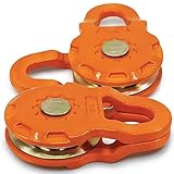 GearAmerica Smart Snatch Block Pulley, ATV/UTV Winch Snatch, Change Direction or Increase Mechanical Advantage, 24,000 Lbs (12T) - Ideal for Side by Side, Off Road Vehicles - 2 Pack, Orange
