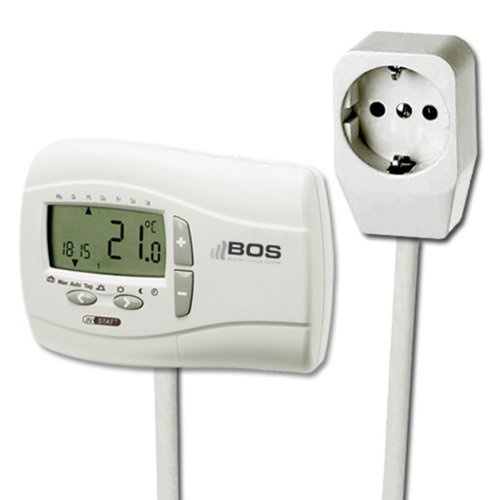 Eberle Instat plus 3R Uhrenthermostat Raumtemperaturregler mit 1,8 m Kabel und Stecker 16 A für Elektroheizung