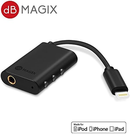 dB MAGIX AC2 Mini Hi-Fi Lightning Headphone Amplifier 100Ω Drive Ability MFi Certified Lightning to 3.5mm with Charge Port for iPhone X iPhone 8 iPhone 7