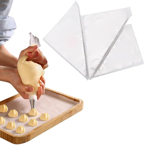 100pcs Plastic Disposable Piping Bags for Cake Decor Icing Frosting Nozzles (Small)