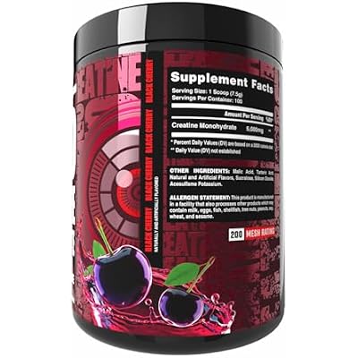 Ekkovision Creatine Monohydrate Powder, Micronized, Black Cherry, Pre Workout & Post Workout Supplement for Men and Women, Energy Support, Easy to Mix in Shakes, Smoothies & Beverages, 100 Servings