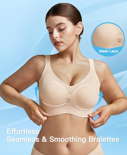 Image of Women's Wireless Minimizer Bra Full Coverage Seamless Support