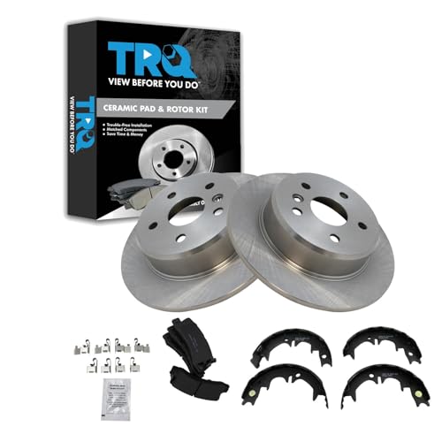 Image of TRQ Rear Brake Pad and Rotor Set Ceramic Compatible with 1999-2003 Lexus RX300