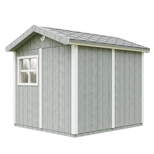 Abri de Jardin Qualité Premium 5 9 m² H252x250x294 cm Avec un sol et des bardeaux bitumineux M913 CAVERN STEEL Timbela - vue 3