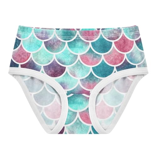 Cartoon Toddler Underwear Custom 2t Cotton Cute Panties Girl Aqua Blue Pink Fish Scales Undies Kids Briefs