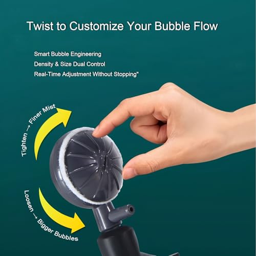 Image of Adjustable Aquarium Nano Bubble Diffuser, Ultra-Fine Air Stone Disc with Suction Cup, High-Output Oxygenation for Fish Tank, 2-Pack, Black
