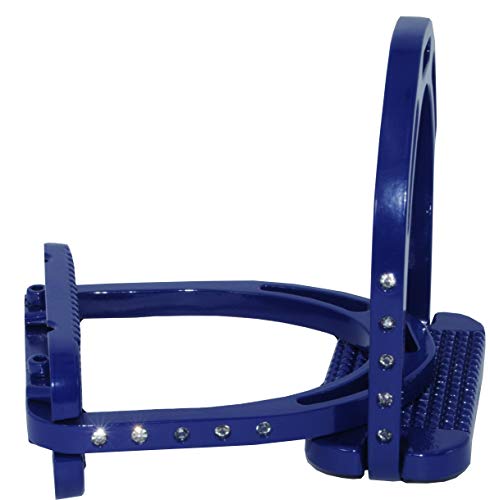 Ottima qualità. Reitsport Amesbichler - Staffe in alluminio con strass, extra leggere, ampia superficie di appoggio blu