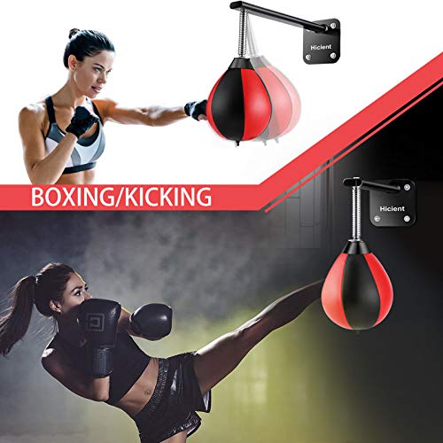 Hicient Punching Bag Reflex Speed Bag With Reinforced Spring Wall-Mounted Strong Durable Boxing Ball Relief Stress Ball For Kids Adults Home Office Gym (Red) #TOP3