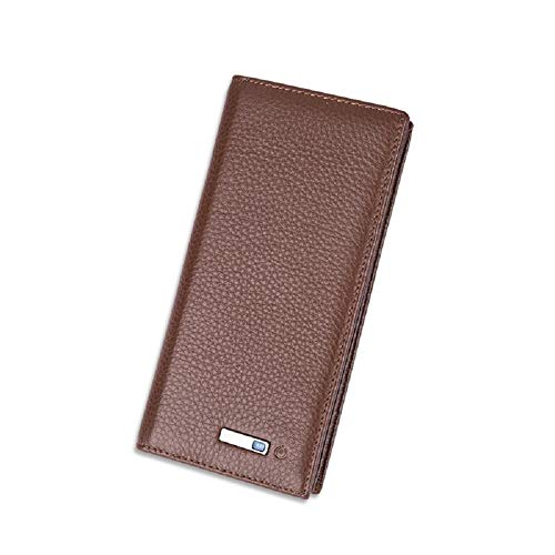 Preisvergleich Produktbild Aabbcdf Anti-Diebstahl-Geldbörse, Smart Tracker, Bluetooth Wallet wiederaufladbar, Material ist Top Layer Leder Lychee Muster, verschleißfest, Kratzfest, langlebig, braun