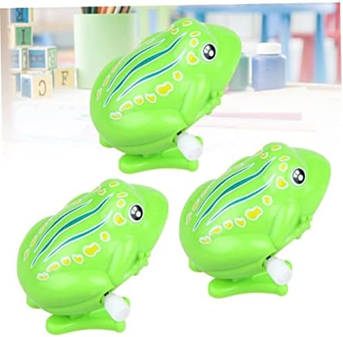 Murezima Wind-up Frog Toy Plastic Wind-up Jumping Frog Toy Educational Toy Funny Gift for Children Toddler Green 6 X 5.6 X 5.8 Cm 3 Pieces