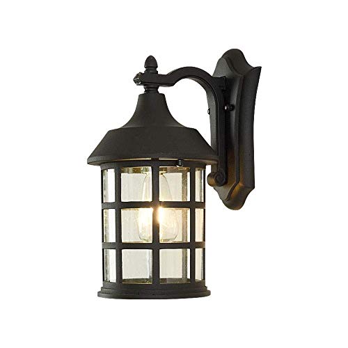 Lampe murale Victoria en aluminium noir retro et etanche pour eclairage exterieur de balcon